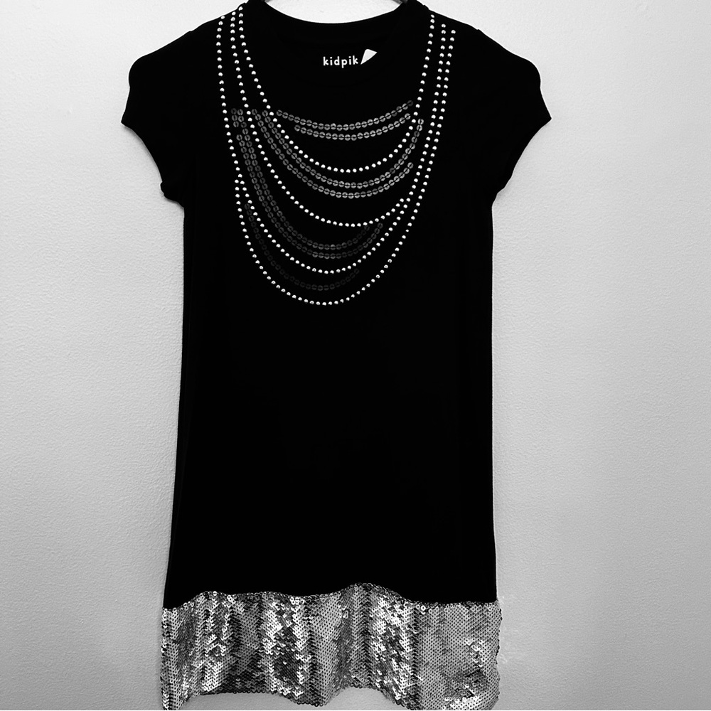 Kidpik Black and Silver Dress NWT